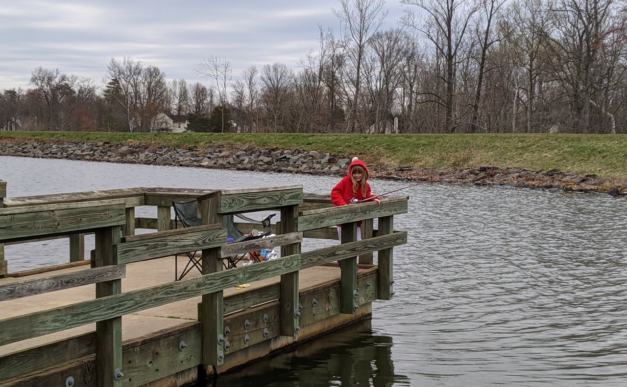 Some of Washington, DC's best outdoor activities can be had on lakes around the region.  The fishing pier off the Lake Brittle boat ramp.  Lake Brittle is an excellent place to learn to fish because it is stocked regularly with warm water fish.