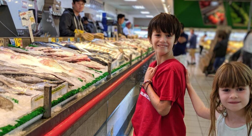 The fish counter at the Good Fortune Supermarket at Eden Center, one of the many cultural centers near Washington, DC