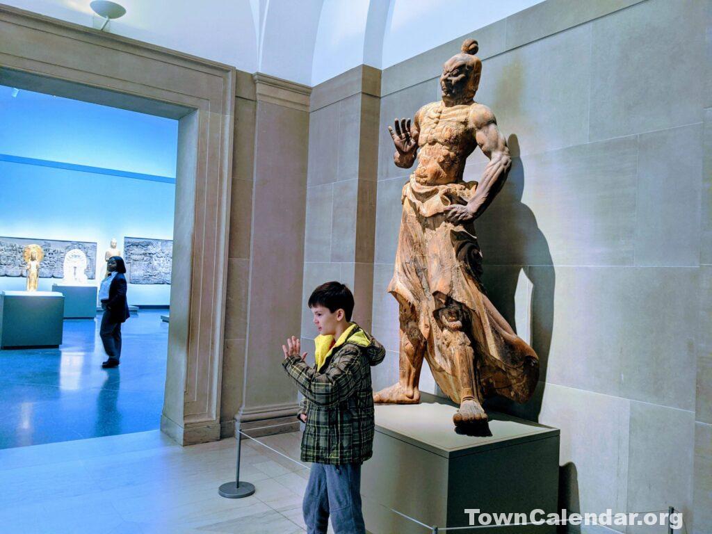 When my son wasn't looking, this sculpture in the Freer Gallery repositioned itself to mock his pose.